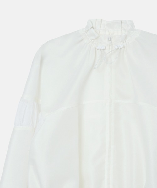 LE CIEL BLEU（ルシェルブルー）の「ミックスマテリアルジップアップブルゾン / Mixed-Material Zip-Up Blouson（ブルゾン・レディース・ブラック/オフホワイト・36）」の10枚目の写真