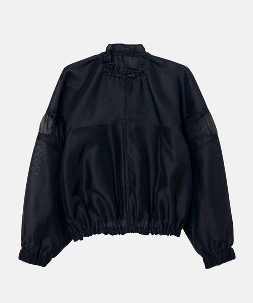 LE CIEL BLEU（ルシェルブルー）の「ミックスマテリアルジップアップブルゾン / Mixed-Material Zip-Up Blouson（ブルゾン・レディース・ブラック/オフホワイト・36）」の15枚目の写真