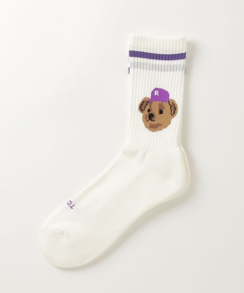 ROSTER SOX（ロスターソックス）の「ROSTER SOX/ロスターソックス　TEAM BEAR SOCKS メンズ レディース（ソックス/靴下・メンズ・ホワイト/ブラック・2/1）」の2枚目の写真