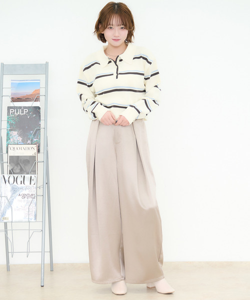 DAESE TOKYO(デセトウキョウ)の「『DAESE TOKYO/デセトウキョウ』サテンタックワイドパンツ(その他パンツ・レディース・アイボリー/ブラック/グレイッシュベージュ・FREE)」の20枚目の写真