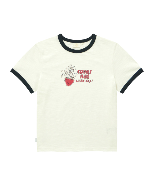 COVERNAT(カバーナット)の「ウーマンエレファントグラフィックリンガーティーシャツオフホワイト(Tシャツ/カットソー・レディース・その他・WS/WM)」の1枚目の写真