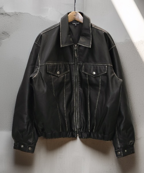 LUXSTYLE(ラグスタイル)の「PUレザーダブルジップブルゾン(ライダースジャケット・メンズ・ブラック・M/L)」の15枚目の写真