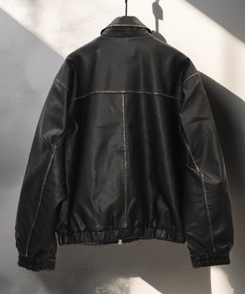 LUXSTYLE(ラグスタイル)の「PUレザーダブルジップブルゾン(ライダースジャケット・メンズ・ブラック・M/L)」の16枚目の写真