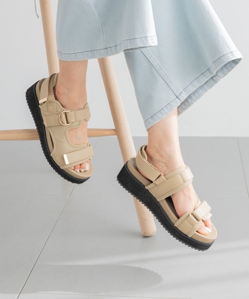 BARNYARDSTORM(バンヤードストーム)の「BARNYARDSTORM / 厚底ベルクロサンダル2【一部店舗限定サイズLL】(サンダル・レディース・ベージュ/ブラック・S/M/L/LL)」の9枚目の写真