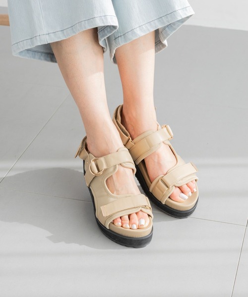 BARNYARDSTORM(バンヤードストーム)の「BARNYARDSTORM / 厚底ベルクロサンダル2【一部店舗限定サイズLL】(サンダル・レディース・ベージュ/ブラック・S/M/L/LL)」の11枚目の写真