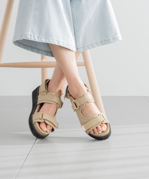 BARNYARDSTORM(バンヤードストーム)の「BARNYARDSTORM / 厚底ベルクロサンダル2【一部店舗限定サイズLL】(サンダル・レディース・ベージュ/ブラック・S/M/L/LL)」の12枚目の写真