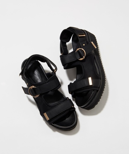 BARNYARDSTORM(バンヤードストーム)の「BARNYARDSTORM / 厚底ベルクロサンダル2【一部店舗限定サイズLL】(サンダル・レディース・ベージュ/ブラック・S/M/L/LL)」の7枚目の写真