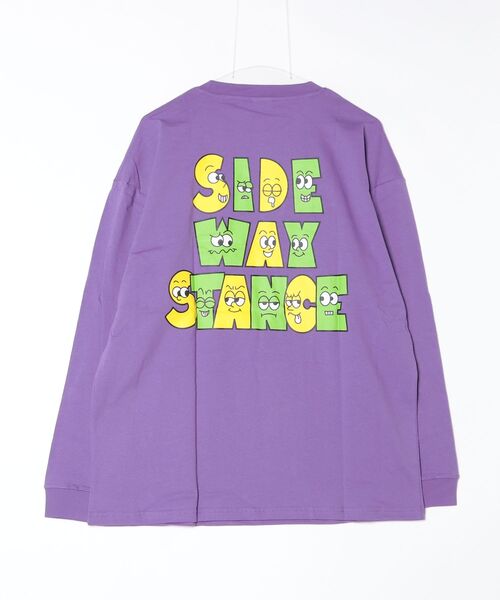 En serio TOKYO(エンソリオトーキョー)の「【SIDEWAYSTANCE】フェイシャルロゴ長袖Tシャツ SIDE23-213(Tシャツ/カットソー・メンズ・ホワイト/パープル/ダークブルー/ブラック/カーキ・SMALL/MEDIUM/LARGE/X-LARGE)」の6枚目の写真