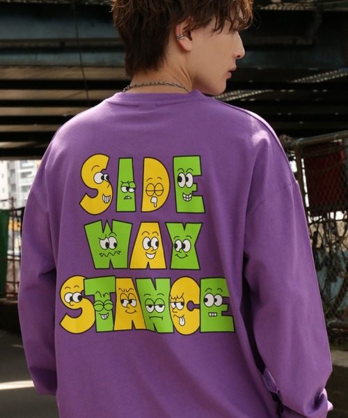 En serio TOKYO(エンソリオトーキョー)の「【SIDEWAYSTANCE】フェイシャルロゴ長袖Tシャツ SIDE23-213(Tシャツ/カットソー・メンズ・ホワイト/パープル/ダークブルー/ブラック/カーキ・SMALL/MEDIUM/LARGE/X-LARGE)」の5枚目の写真