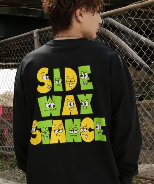 En serio TOKYO(エンソリオトーキョー)の「【SIDEWAYSTANCE】フェイシャルロゴ長袖Tシャツ SIDE23-213(Tシャツ/カットソー・メンズ・ホワイト/パープル/ダークブルー/ブラック/カーキ・SMALL/MEDIUM/LARGE/X-LARGE)」の1枚目の写真