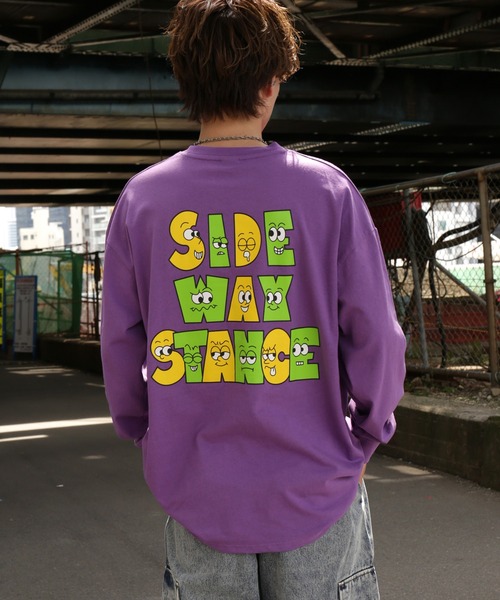 En serio TOKYO(エンソリオトーキョー)の「【SIDEWAYSTANCE】フェイシャルロゴ長袖Tシャツ SIDE23-213(Tシャツ/カットソー・メンズ・ホワイト/パープル/ダークブルー/ブラック/カーキ・SMALL/MEDIUM/LARGE/X-LARGE)」の22枚目の写真