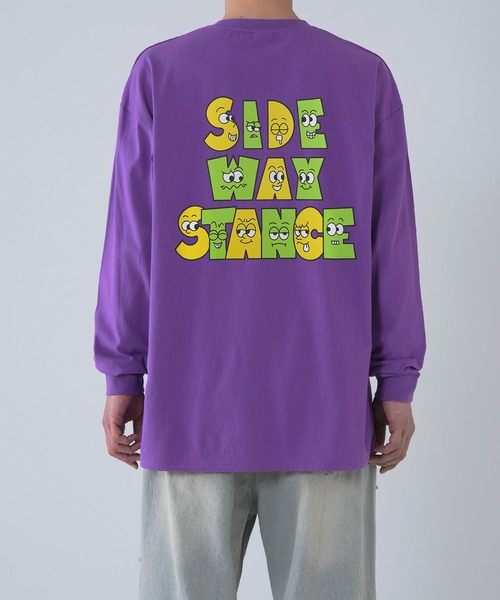 En serio TOKYO(エンソリオトーキョー)の「【SIDEWAYSTANCE】フェイシャルロゴ長袖Tシャツ SIDE23-213(Tシャツ/カットソー・メンズ・ホワイト/パープル/ダークブルー/ブラック/カーキ・SMALL/MEDIUM/LARGE/X-LARGE)」の19枚目の写真