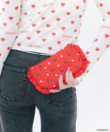 Heather（ヘザー）の「【モンチッチ×Heather】フリルポーチ　659568（ポーチ）」