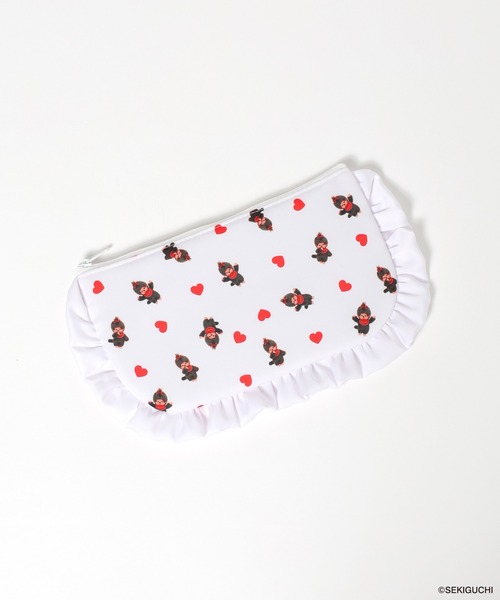 Heather(ヘザー)の「【モンチッチ×Heather】フリルポーチ 659568(ポーチ・レディース・オフホワイト/レッド・ONE SIZE)」の2枚目の写真