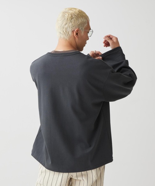 NIKE(ナイキ)の「ナイキ ライフ メンズ ミッドウェイト クルーネック / Nike Life Men's Midweight Crew IF2234-060 Anthracite(Tシャツ/カットソー・メンズ・スミクロ・2XL/S/XL/L/M)」の3枚目の写真