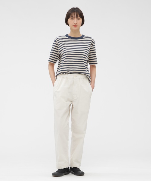 MHL.（エムエイチエル）の「COTTON LINEN STRIPE JERSEY（Tシャツ/カットソー・レディース・ブルー・2）」の2枚目の写真