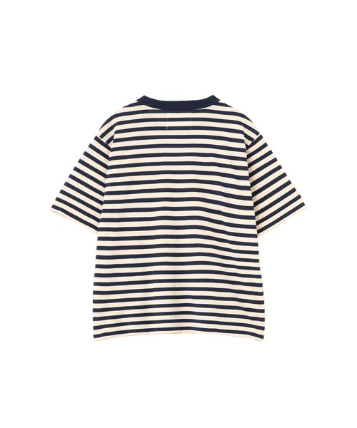 MHL.（エムエイチエル）の「COTTON LINEN STRIPE JERSEY（Tシャツ/カットソー・レディース・ブルー・2）」の6枚目の写真