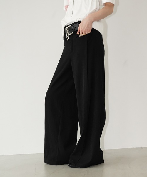 chuclla(チュクラ)の「タックラインワイドパンツ chw26s194(その他パンツ・レディース・ブラック・L/M/S)」の3枚目の写真