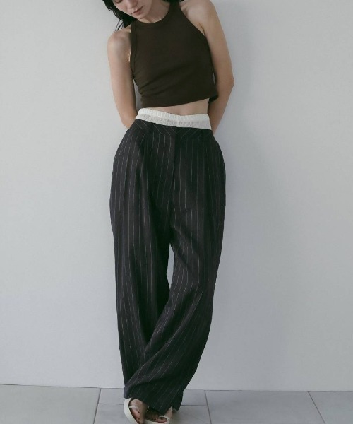 anuke(アンヌーク)の「Linen Tuck Pants 62610706(その他パンツ・メンズ・ブラウン/ネイビー・36/38)」の9枚目の写真