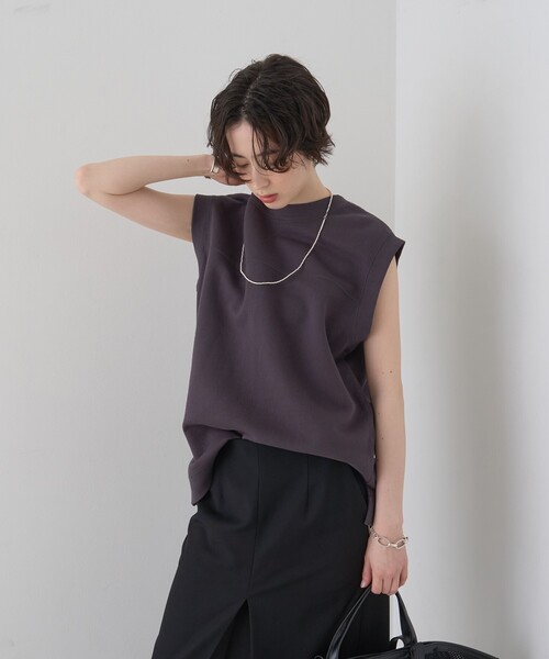 Rouge vif（ルージュヴィフ）の「ヴィンテージライクタンクTシャツ/ノースリーブ（Tシャツ/カットソー・レディース・モカ/チャコールグレー・フリー）」の3枚目の写真