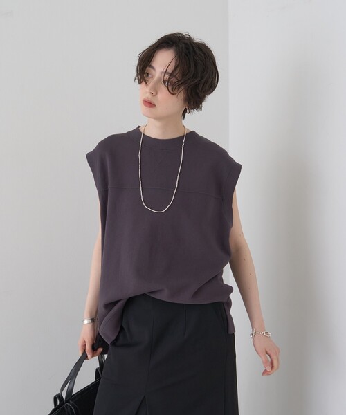 Rouge vif（ルージュヴィフ）の「ヴィンテージライクタンクTシャツ/ノースリーブ（Tシャツ/カットソー・レディース・モカ/チャコールグレー・フリー）」の5枚目の写真