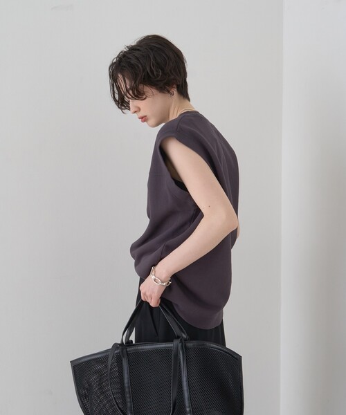 Rouge vif（ルージュヴィフ）の「ヴィンテージライクタンクTシャツ/ノースリーブ（Tシャツ/カットソー・レディース・モカ/チャコールグレー・フリー）」の6枚目の写真