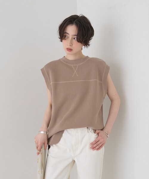 Rouge vif（ルージュヴィフ）の「ヴィンテージライクタンクTシャツ/ノースリーブ（Tシャツ/カットソー・レディース・モカ/チャコールグレー・フリー）」の8枚目の写真