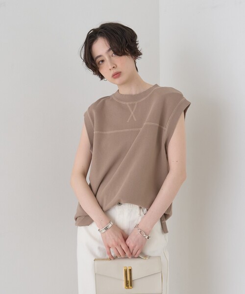 Rouge vif（ルージュヴィフ）の「ヴィンテージライクタンクTシャツ/ノースリーブ（Tシャツ/カットソー・レディース・モカ/チャコールグレー・フリー）」の9枚目の写真