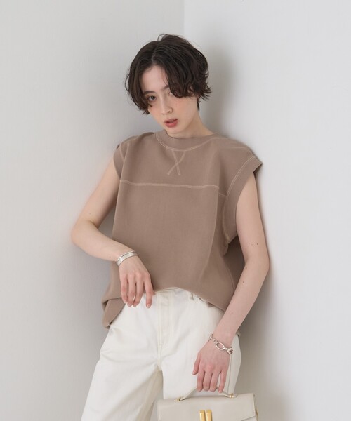 Rouge vif（ルージュヴィフ）の「ヴィンテージライクタンクTシャツ/ノースリーブ（Tシャツ/カットソー・レディース・モカ/チャコールグレー・フリー）」の10枚目の写真