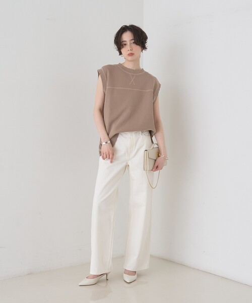 Rouge vif（ルージュヴィフ）の「ヴィンテージライクタンクTシャツ/ノースリーブ（Tシャツ/カットソー・レディース・モカ/チャコールグレー・フリー）」の13枚目の写真