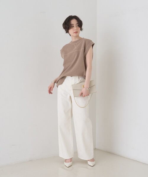 Rouge vif（ルージュヴィフ）の「ヴィンテージライクタンクTシャツ/ノースリーブ（Tシャツ/カットソー・レディース・モカ/チャコールグレー・フリー）」の14枚目の写真