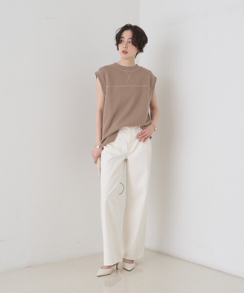 Rouge vif（ルージュヴィフ）の「ヴィンテージライクタンクTシャツ/ノースリーブ（Tシャツ/カットソー・レディース・モカ/チャコールグレー・フリー）」の15枚目の写真