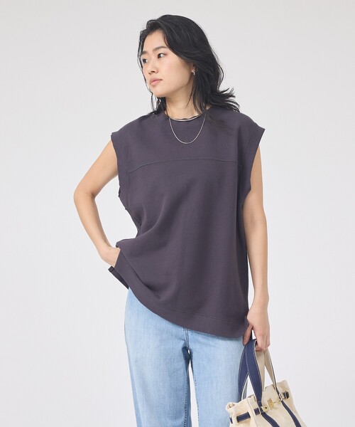 Rouge vif(ルージュヴィフ)の「ヴィンテージライクタンクTシャツ/ノースリーブ(Tシャツ/カットソー・レディース・モカ/チャコールグレー・フリー)」の14枚目の写真