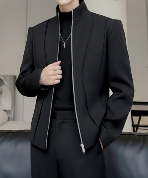 Otte(オッテ)の「シグネチャーラインジップジャケット(テーラードジャケット・メンズ・ホワイト/ブラック・LARGE/X-LARGE/MEDIUM)」の7枚目の写真