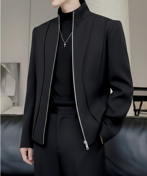 Otte(オッテ)の「シグネチャーラインジップジャケット(テーラードジャケット・メンズ・ホワイト/ブラック・LARGE/X-LARGE/MEDIUM)」の6枚目の写真