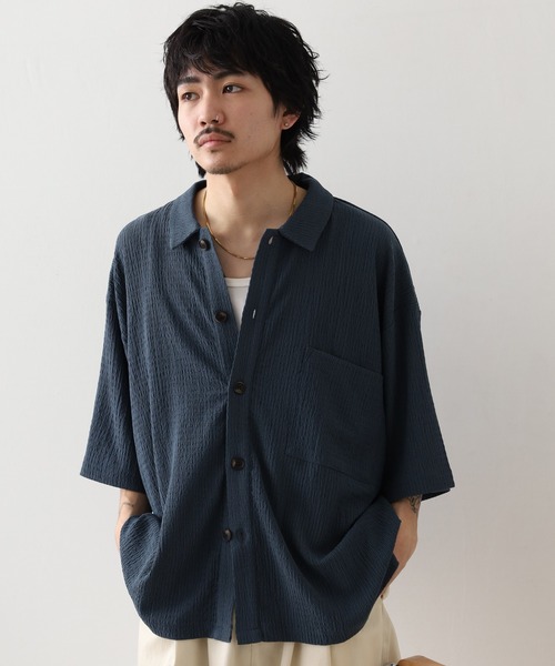 FUNALIVE(ファンアライブ)の「楊柳ルーズシルエット半袖シャツ(シャツ/ブラウス・メンズ・ブルーグリーン/ブラック/ダークベージュ/ブラウン・M/L)」の21枚目の写真