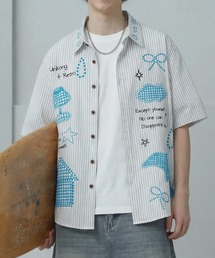 【ホワイト】パッチワーク メッシュ 半袖シャツ 5351 POUR LES HOMMES 20%OFF パッチワーク メッシュ 半袖シャツ