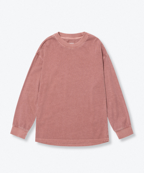 MUSINSA STANDARD KIDS（ムシンサスタンダードキッズ）の「オーバーサイズピグメントリップカフス長袖Tシャツ[スモークピンク]（Tシャツ/カットソー・レディース・その他・140/110/120/130/150/160）」の5枚目の写真