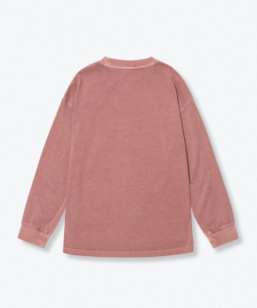 MUSINSA STANDARD KIDS（ムシンサスタンダードキッズ）の「オーバーサイズピグメントリップカフス長袖Tシャツ[スモークピンク]（Tシャツ/カットソー・レディース・その他・140/110/120/130/150/160）」の6枚目の写真