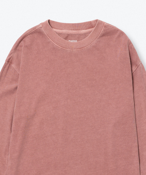 MUSINSA STANDARD KIDS（ムシンサスタンダードキッズ）の「オーバーサイズピグメントリップカフス長袖Tシャツ[スモークピンク]（Tシャツ/カットソー・レディース・その他・140/110/120/130/150/160）」の3枚目の写真