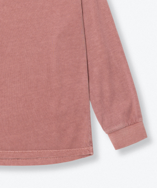 MUSINSA STANDARD KIDS（ムシンサスタンダードキッズ）の「オーバーサイズピグメントリップカフス長袖Tシャツ[スモークピンク]（Tシャツ/カットソー・レディース・その他・140/110/120/130/150/160）」の2枚目の写真
