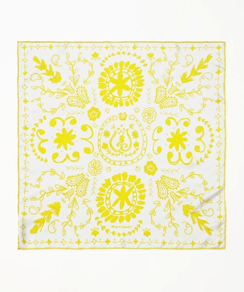 manipuri(マニプリ)の「MANIPURI BANDANA シルクスカーフ(バンダナ/スカーフ・レディース・イエロー系その他/ブルー系その他・FREE)」の4枚目の写真