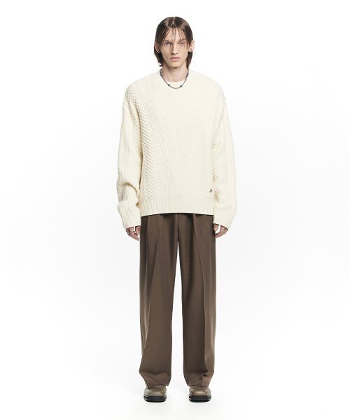 MAISON MINED（メゾンミネド）の「SAINT TWO TUCK WIDE PANTS BEIGE（スラックス・メンズ・その他・SMALL/MEDIUM/LARGE）」の10枚目の写真