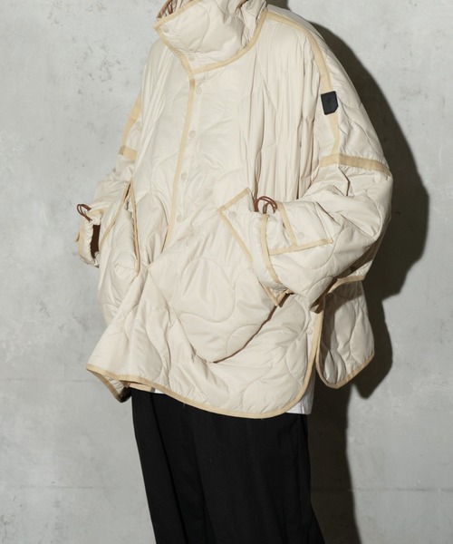 PHINGERIN（フィンガリン）の「PHINGERIN / フィンガリン FUTON QUILT COAT (PD-252-JK-071)（ダウンジャケット/コート・メンズ・ベージュ/ブラック・LARGE）」の6枚目の写真