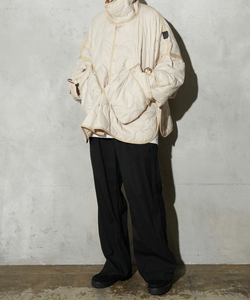 PHINGERIN（フィンガリン）の「PHINGERIN / フィンガリン FUTON QUILT COAT (PD-252-JK-071)（ダウンジャケット/コート・メンズ・ベージュ/ブラック・LARGE）」の7枚目の写真