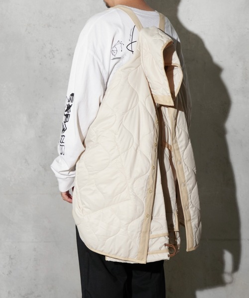 PHINGERIN（フィンガリン）の「PHINGERIN / フィンガリン FUTON QUILT COAT (PD-252-JK-071)（ダウンジャケット/コート・メンズ・ベージュ/ブラック・LARGE）」の8枚目の写真