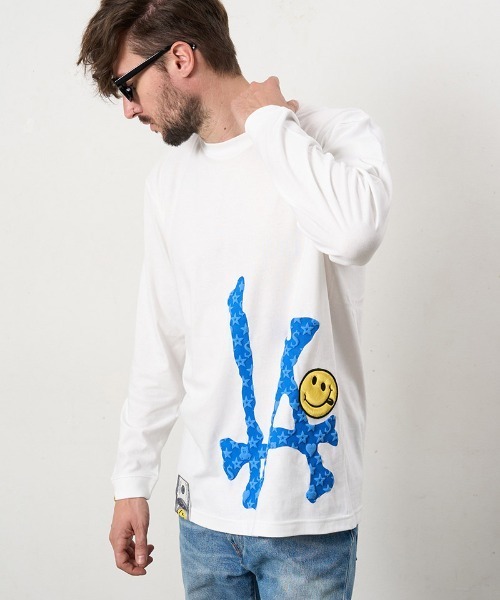 STUD MUFFIN(スタッドマフィン)の「mlt5685- 5.6ozコットン天竺 ボーンLAフォームプリント LS Tシャツ(624-02899)(Tシャツ/カットソー・メンズ・ブラック/チャコールグレー/ホワイト・2/3/4)」の15枚目の写真