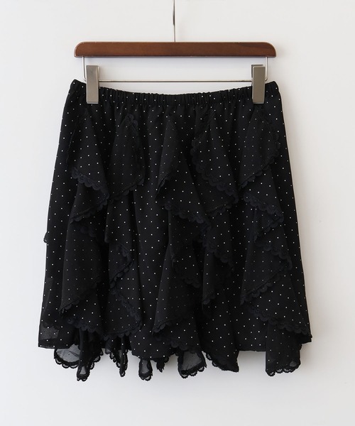 SpRay（スプレイ）の「ラッフルフリルミニスカート（スカート・レディース・ブラック/アイボリー/ブラック×ホワイト/ホワイト×ブラック/ホワイト・FREE）」の10枚目の写真