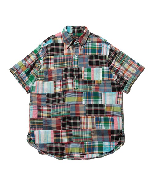 BEAMS PLUS（ビームスプラス）の「B.D. Pullover Classic-fit Patchwork Madras Multi（シャツ/ブラウス・メンズ・グリーン・XL/L/S/M）」の2枚目の写真