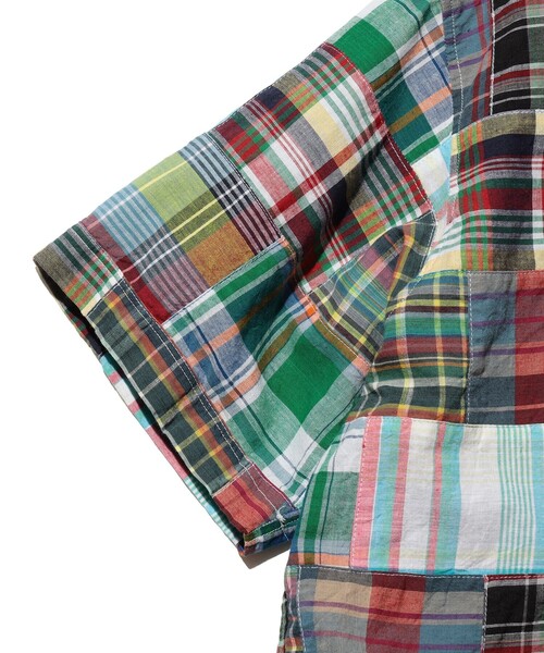 BEAMS PLUS（ビームスプラス）の「B.D. Pullover Classic-fit Patchwork Madras Multi（シャツ/ブラウス・メンズ・グリーン・XL/L/S/M）」の4枚目の写真